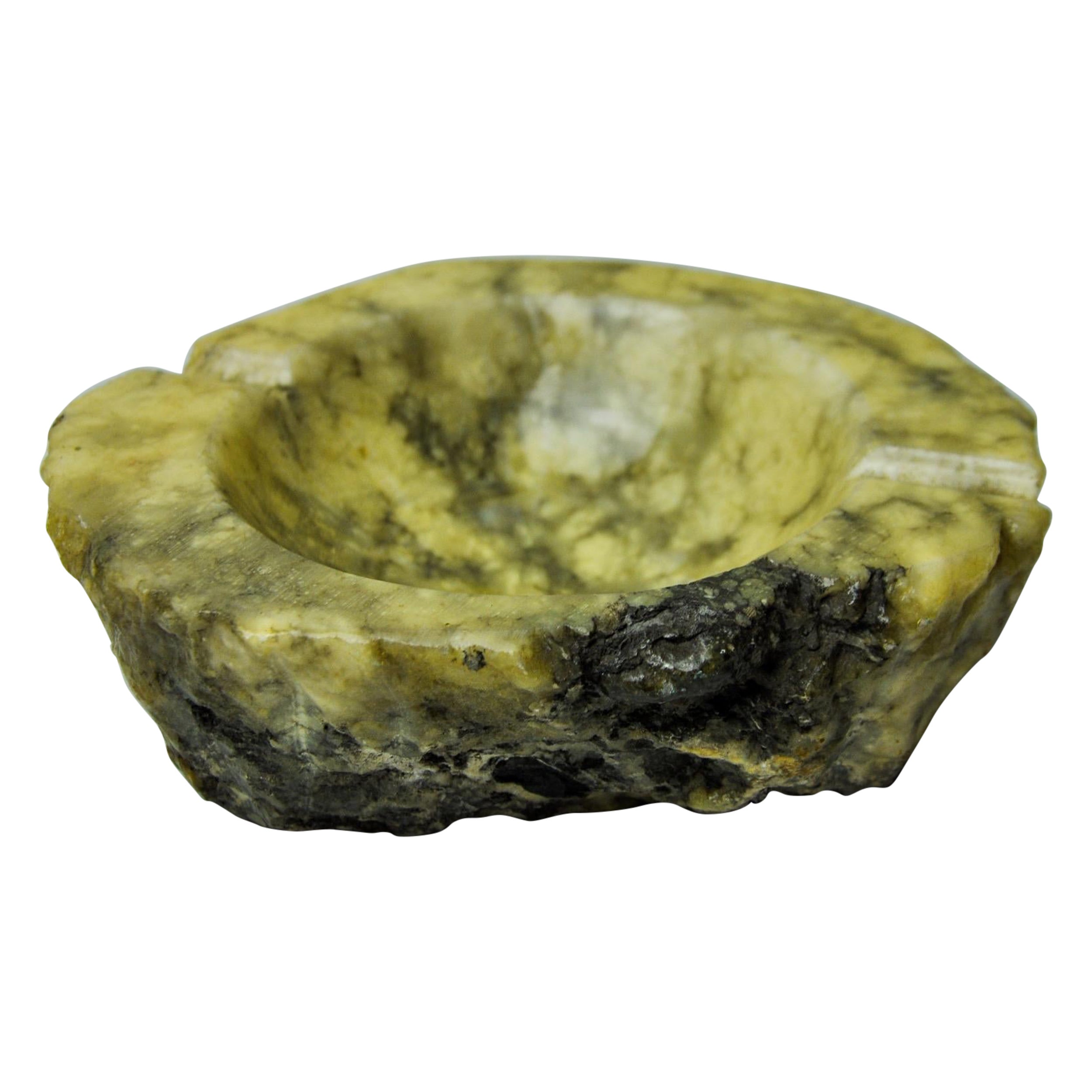 Cenicero de alabastro amarillo de Romano Bianchi, Italia, 1970