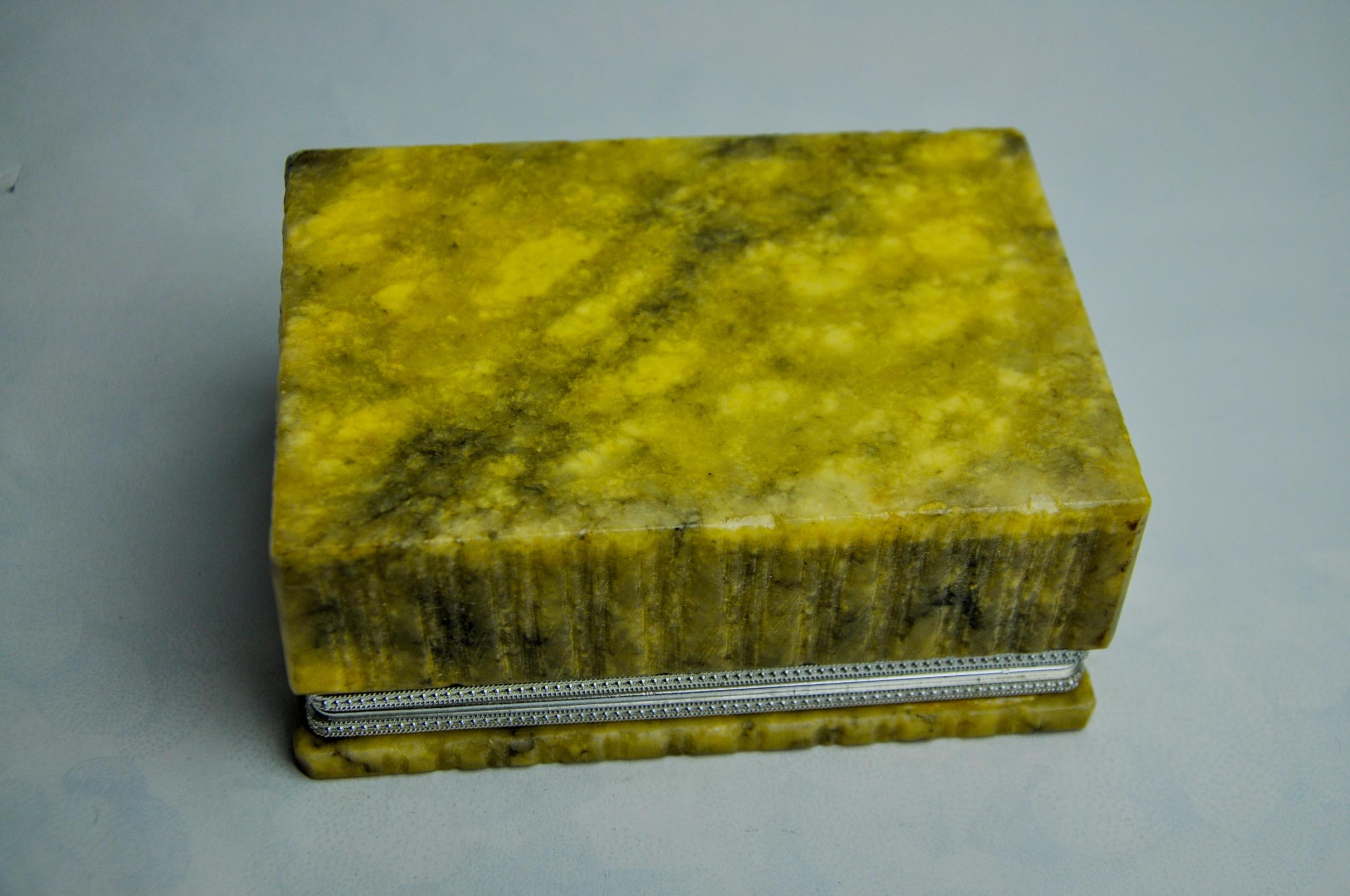 Alabaster Yellow alabaster box by Romano Bianchi, Italy, 1970 For Sale
