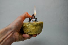 Yellow alabaster lighter by Romano Bianchi, Italy, 1970