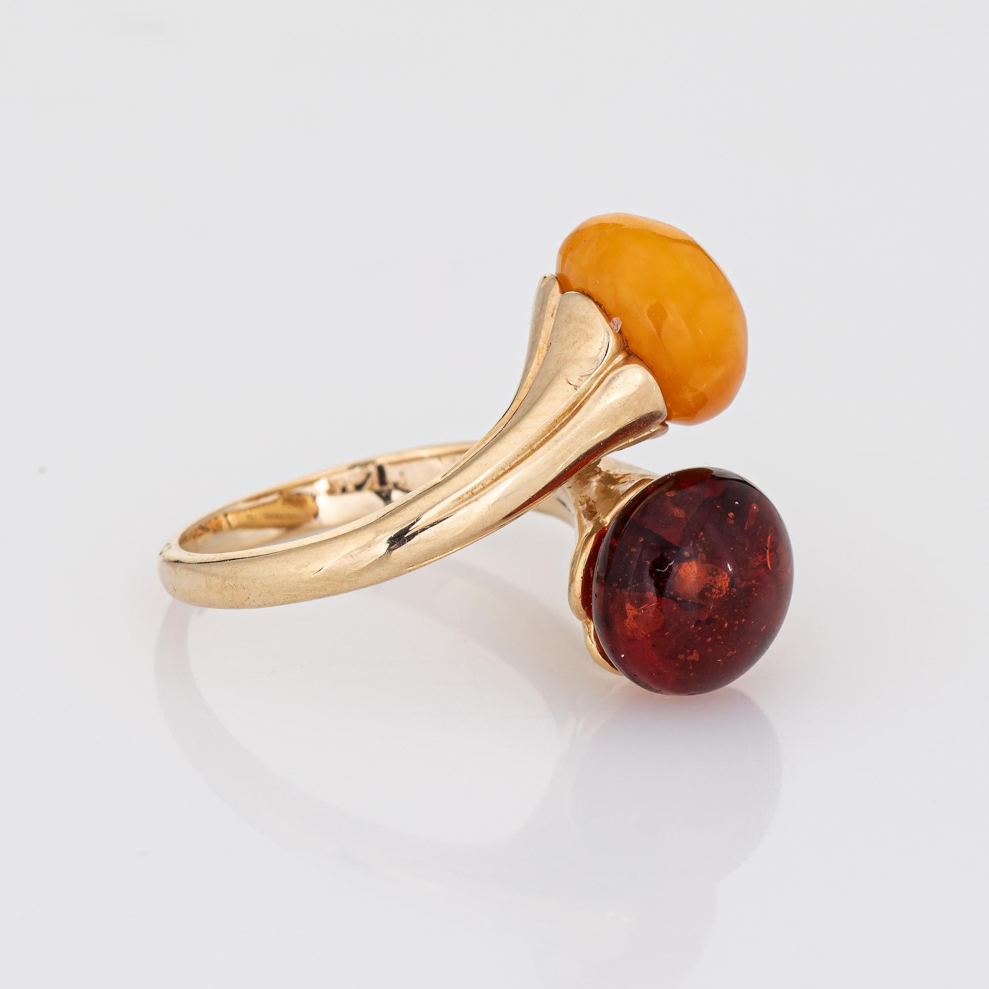 14k gold amber ring