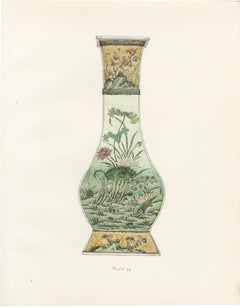 Yellow and Apple Green Paneled Quadrangular Vase, Ming, Plate 1911