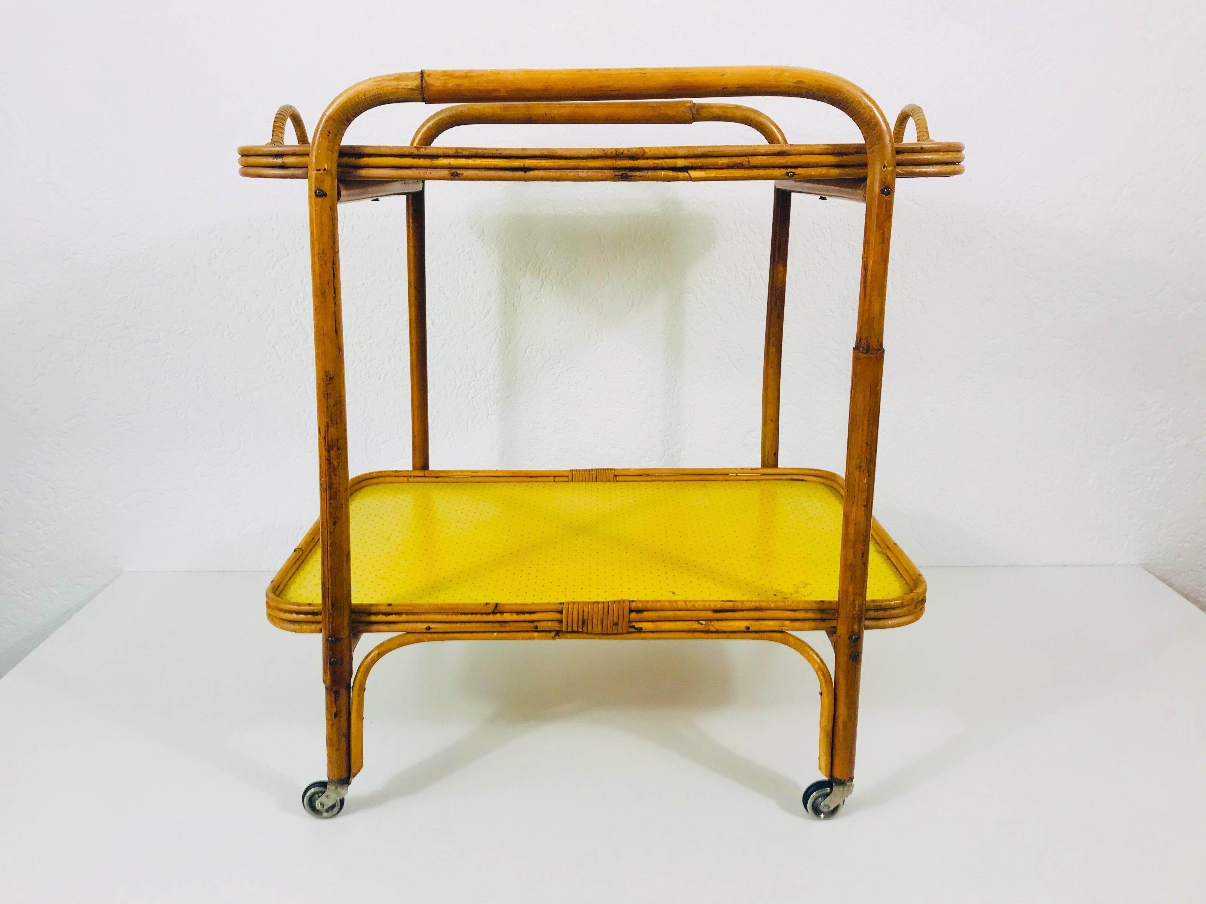 yellow bar cart