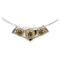 Pendentif avec diamants jaunes et noirs 0,80 carat