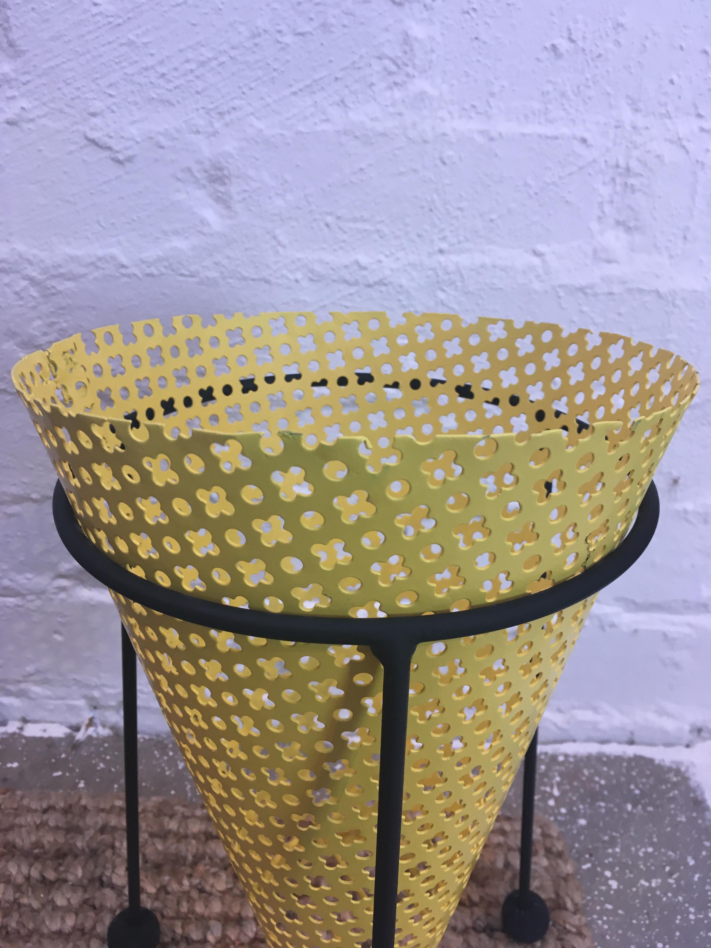 Mid-20th Century Yellow and Black Mid Century Ramler Planter in the Style of Mategot