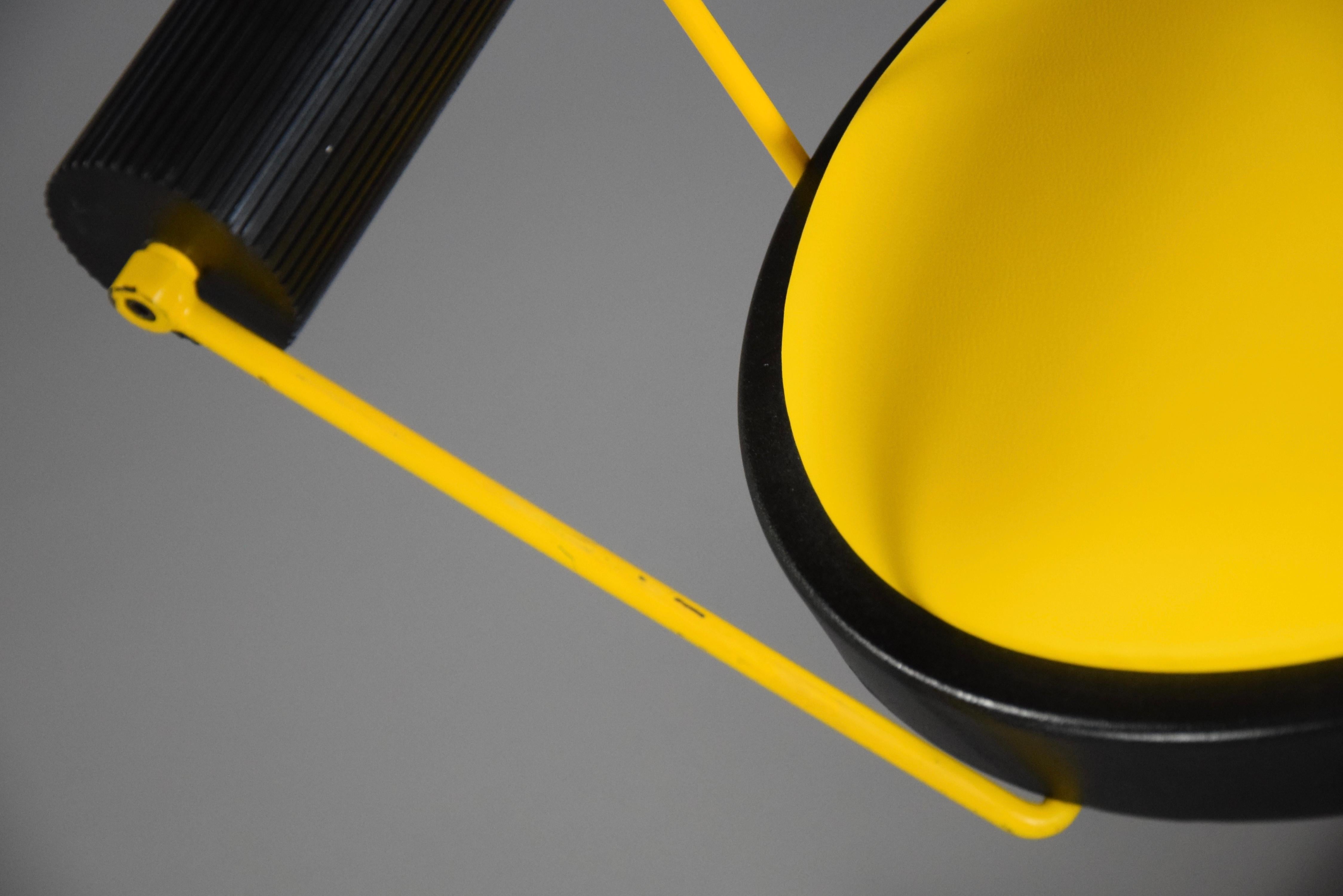 Yellow and Black Post-Modern Adjustable Office Chair by Bieffeplast, Italy, 1980 3