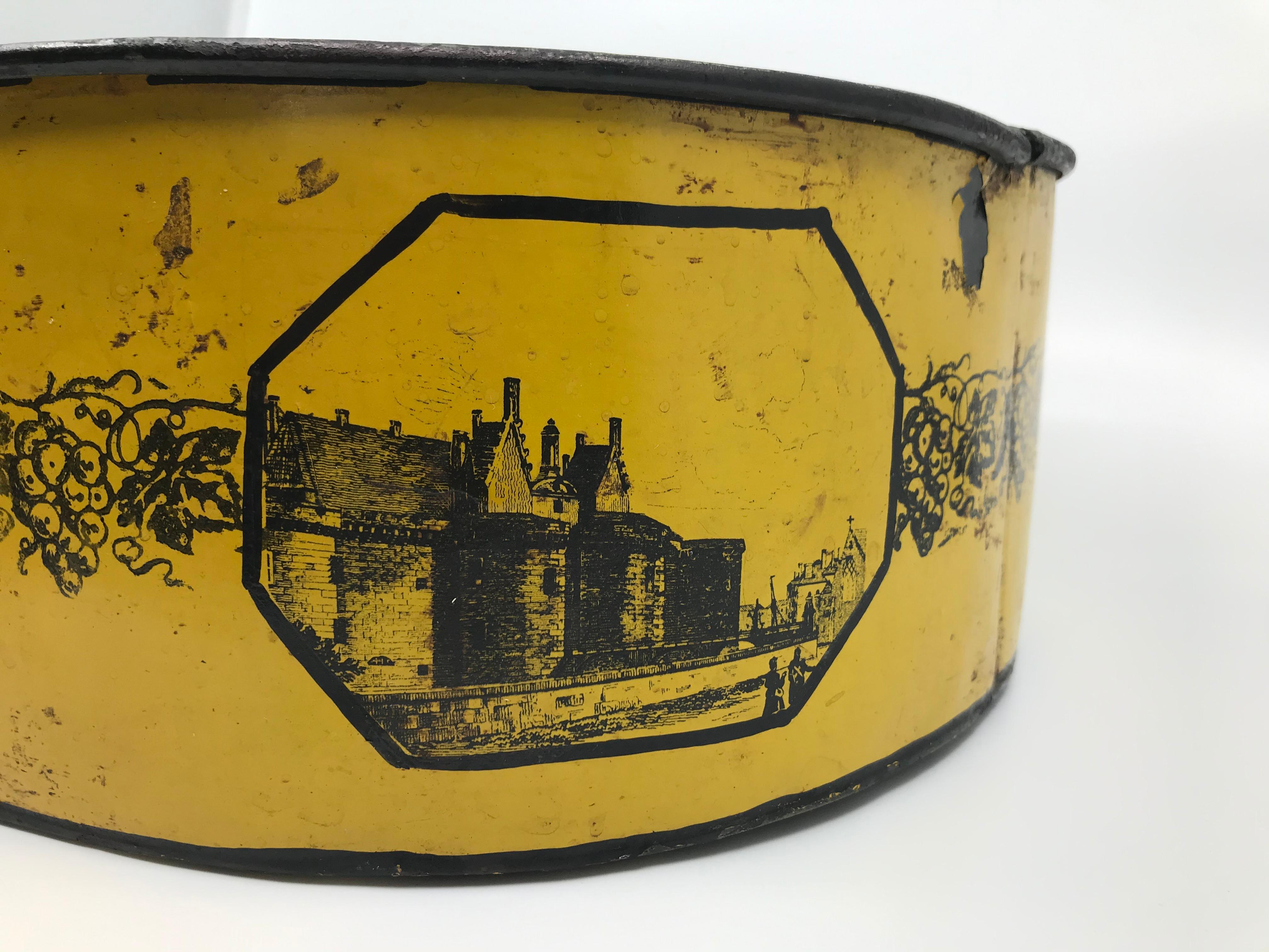French Yellow and Black Tole Planter
