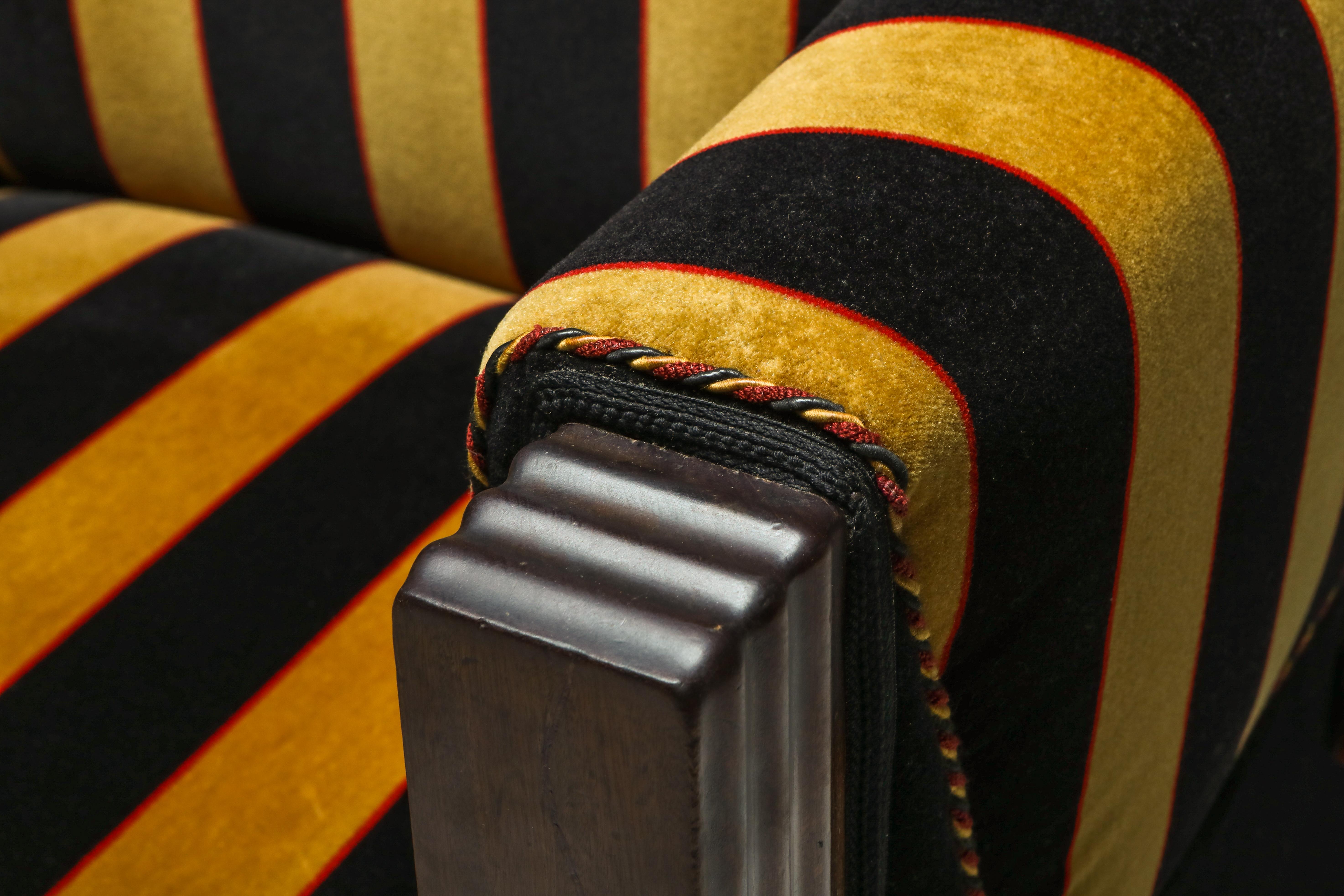 Yellow and Black Velvet Art Deco Club Chair 1