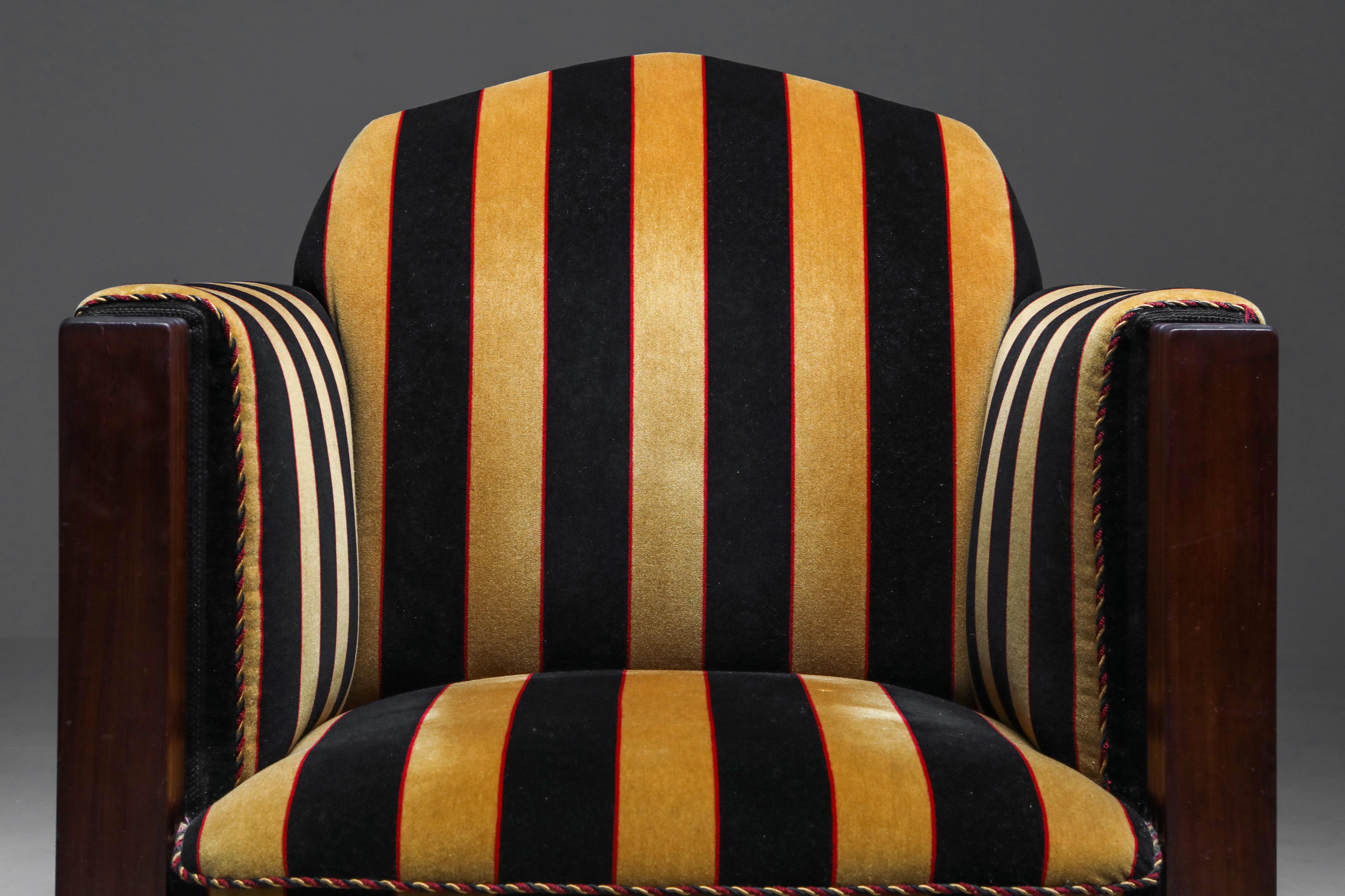 Yellow and Black Velvet Art Deco Club Chair 2