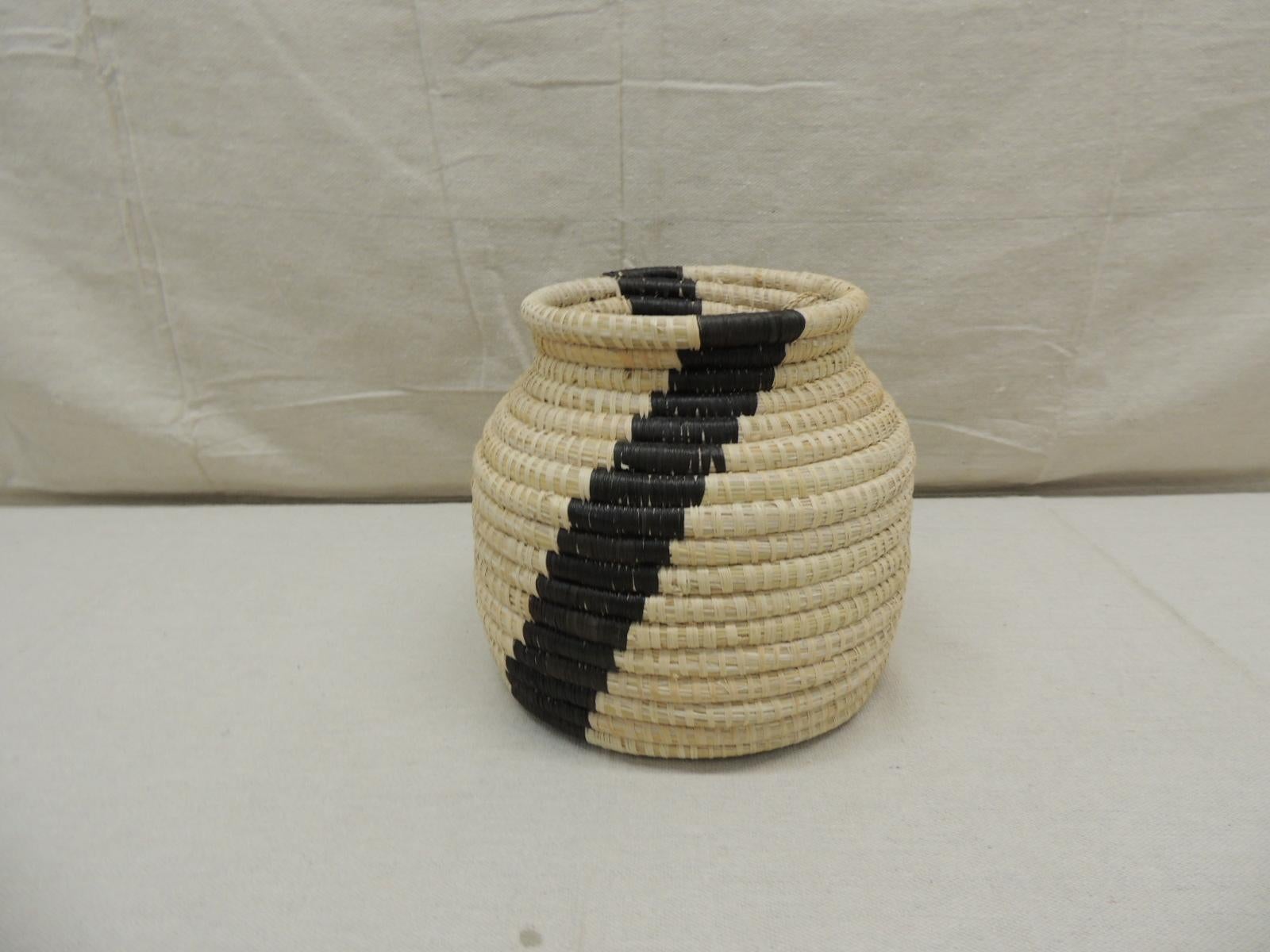 Tribal Yellow and Black Willow Basket
