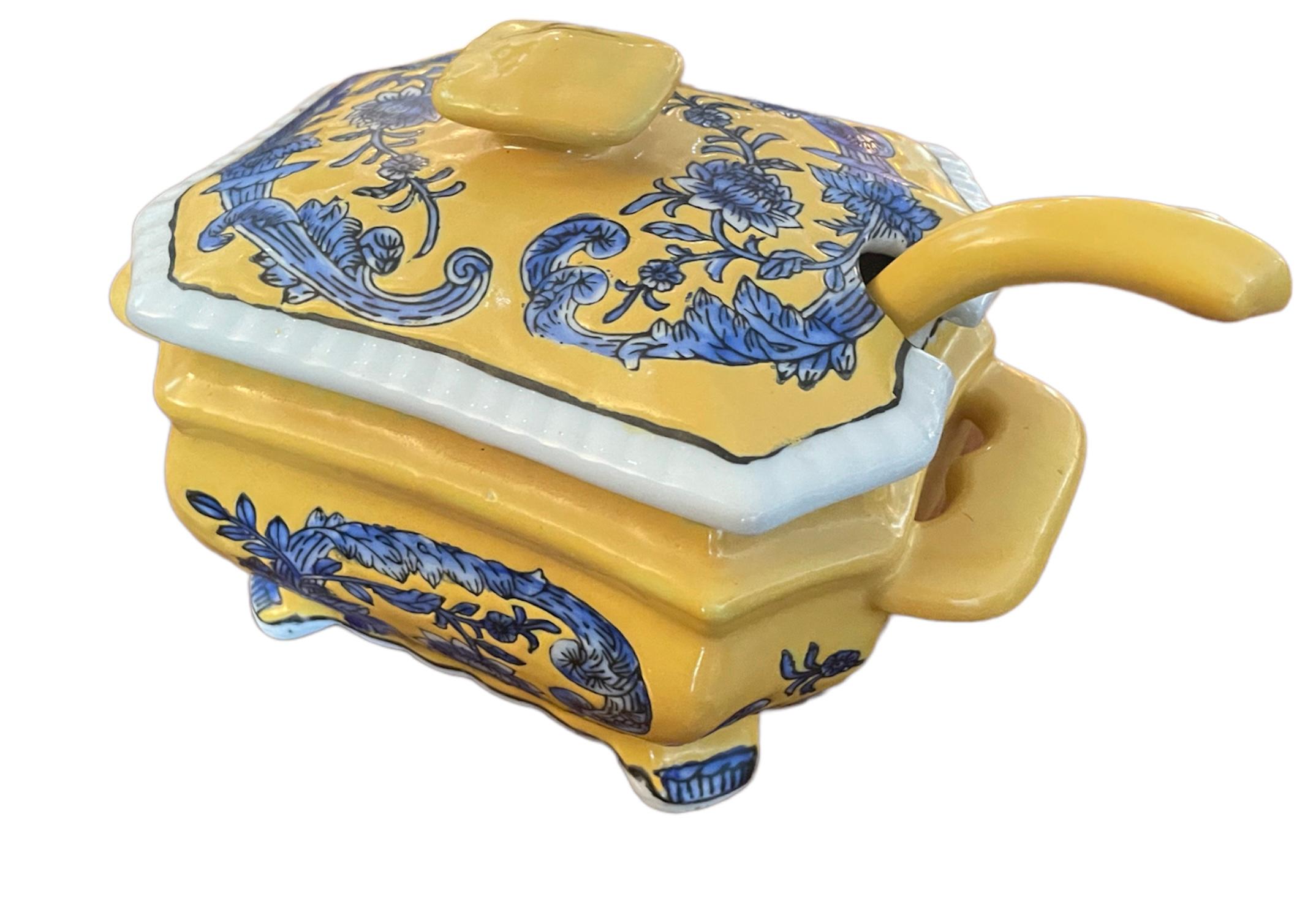 Other Yellow and Blue Floral Gravy-Soup Tureen