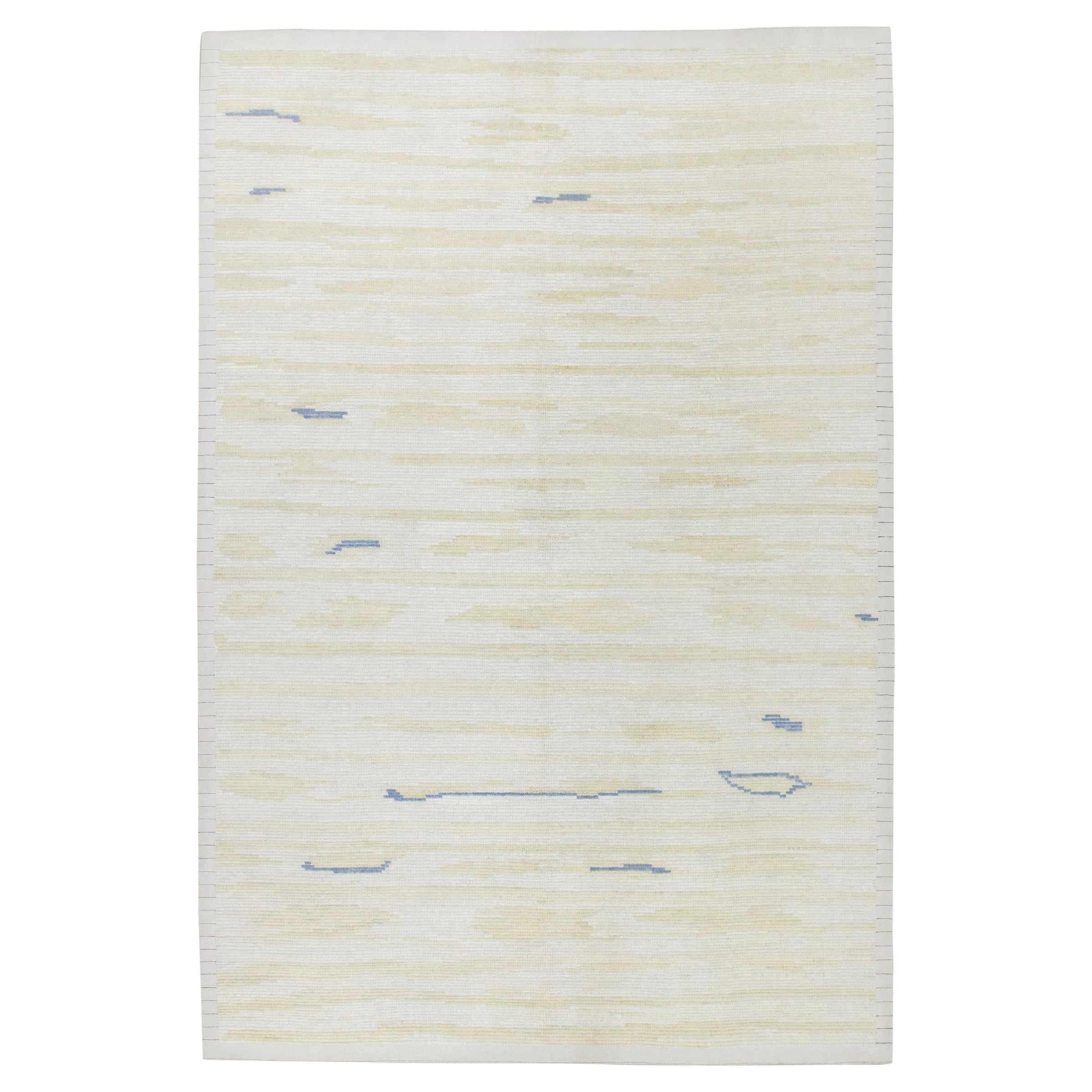 Tappeto Tulu in lana fatto a mano dal design geometrico giallo e blu 9' X 12'9"