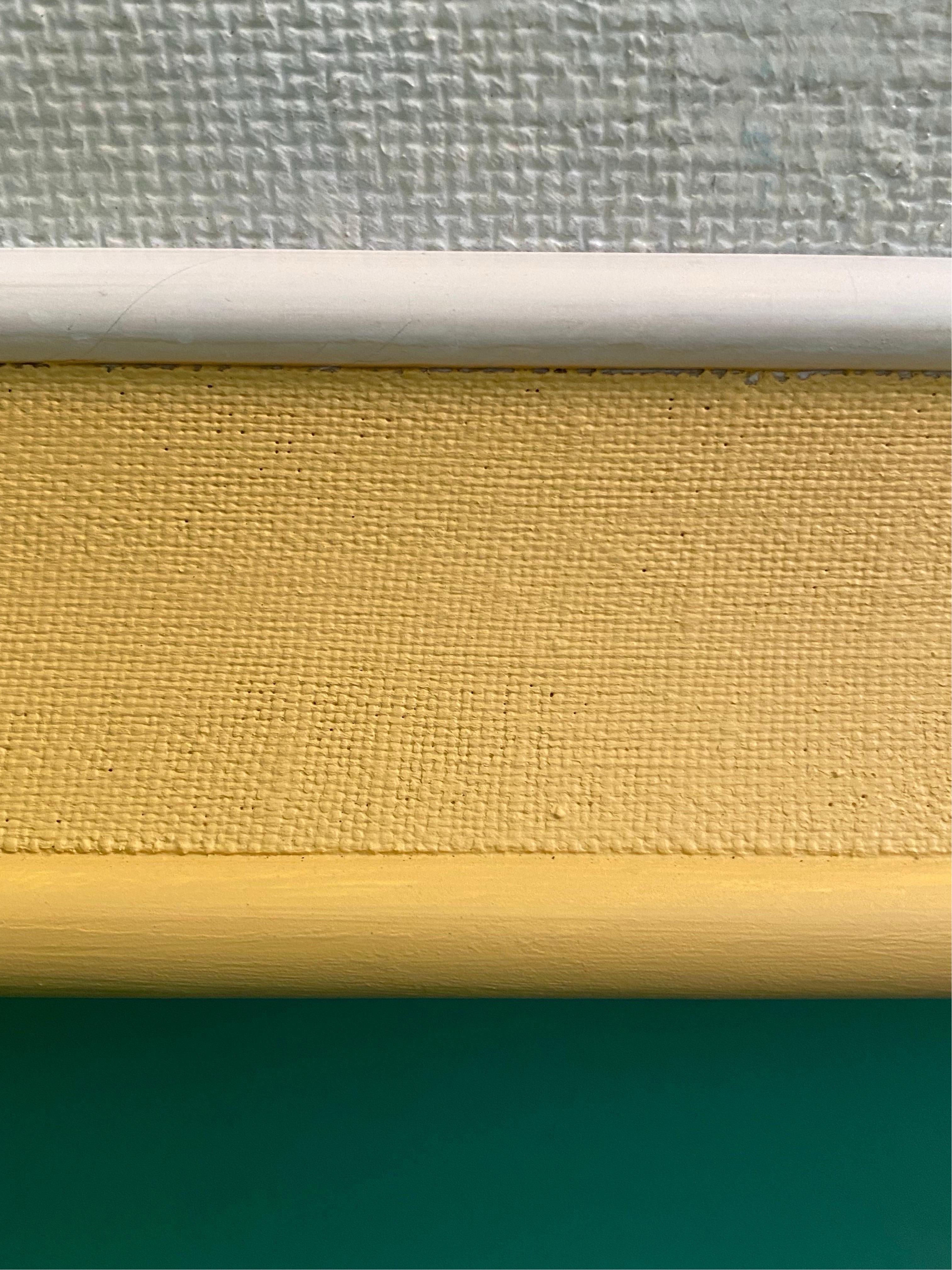 Yellow and Blue Mid-century Portrait of a Young Woman, 1960s For Sale 2