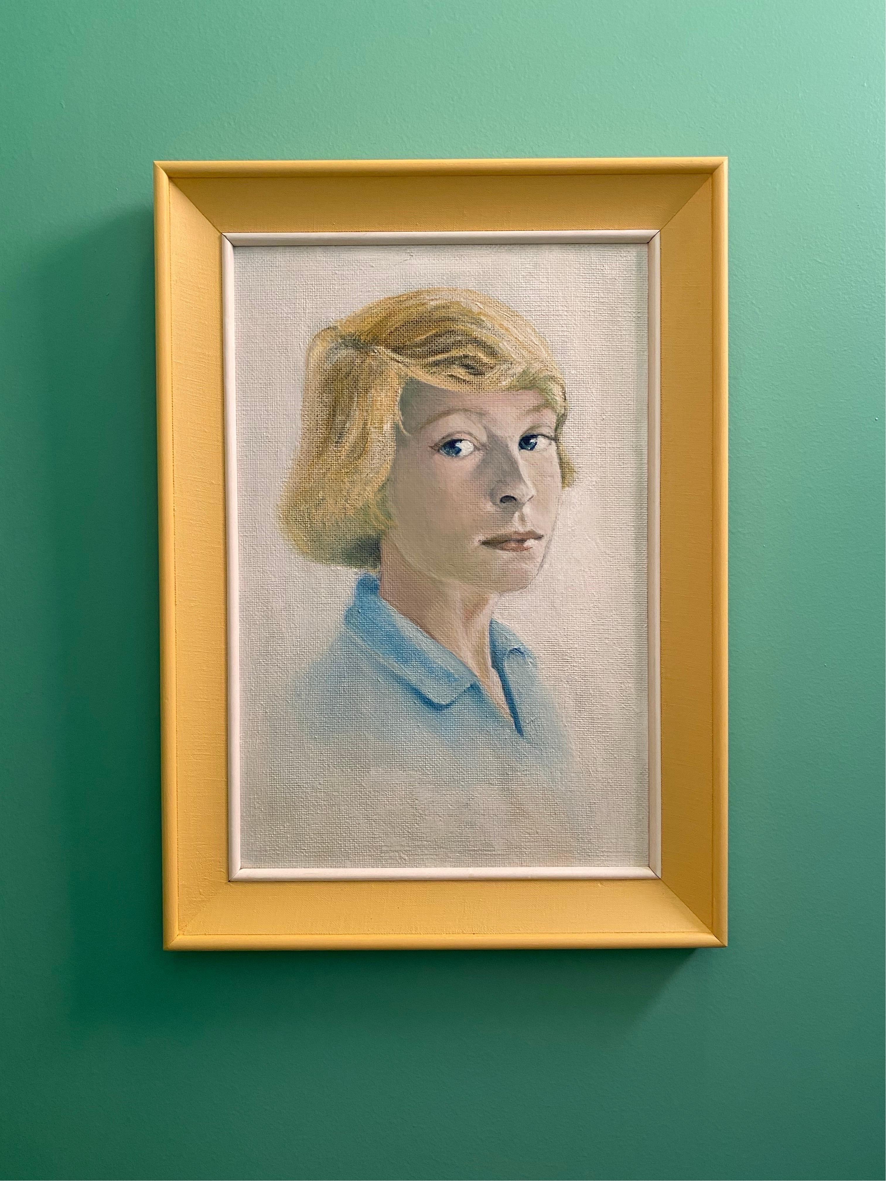 A lovely portrait of an adolescent woman, by an unknown but highly skilled artist. This portrait captures the sensitivity, vulnerability and defiance of young womanhood. 

It references Vermeer's Girl with Pearl Earring and the classical portraiture
