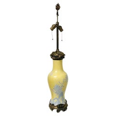 Antique Yellow and Blue Rococo Table Lamp