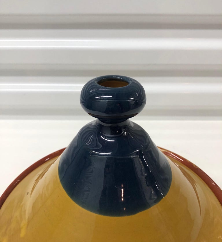 Yellow and Blue Tagine Serving Bowl with Cover at 1stDibs