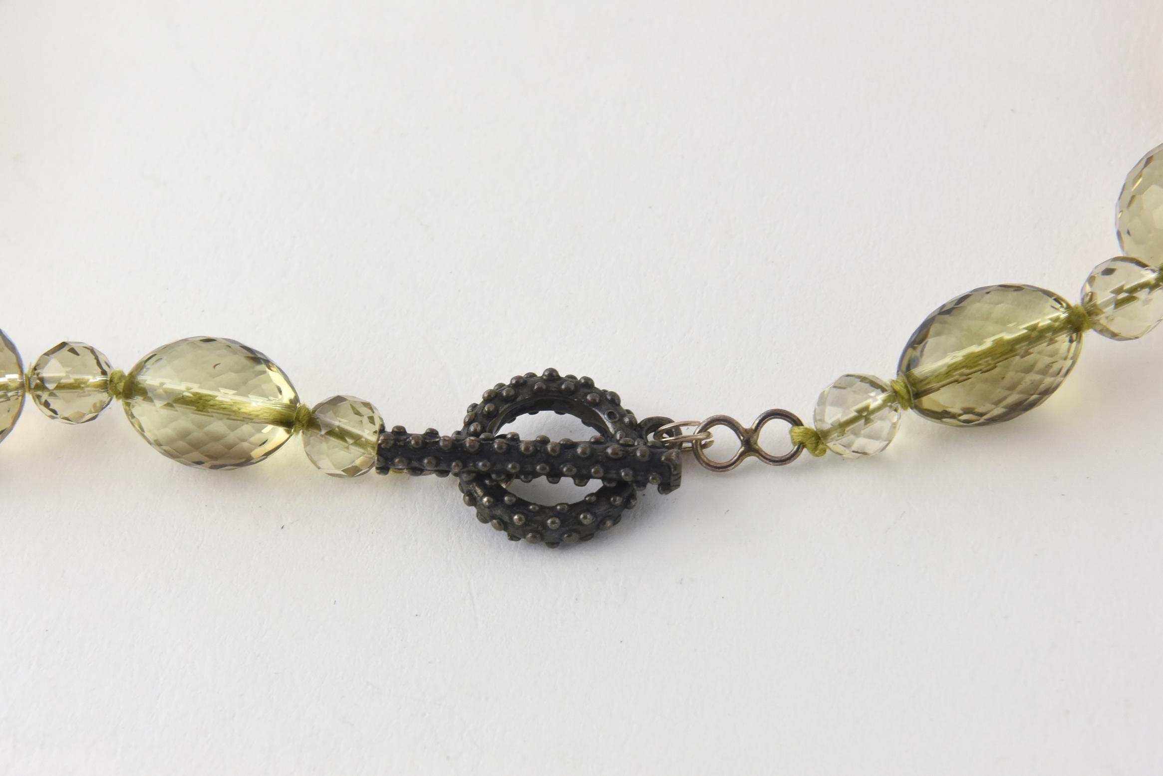 yellow glass bead necklace