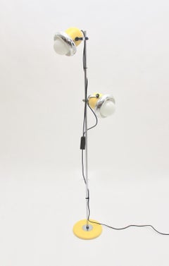 Space Age Vintage Yellow and Chrome Floor Lamp, 1970s