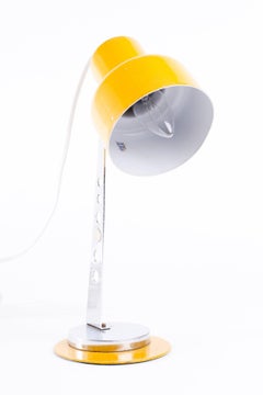 Mid-Century Industrial Yellow and Chrome Table / Desk Lamp, 1970s