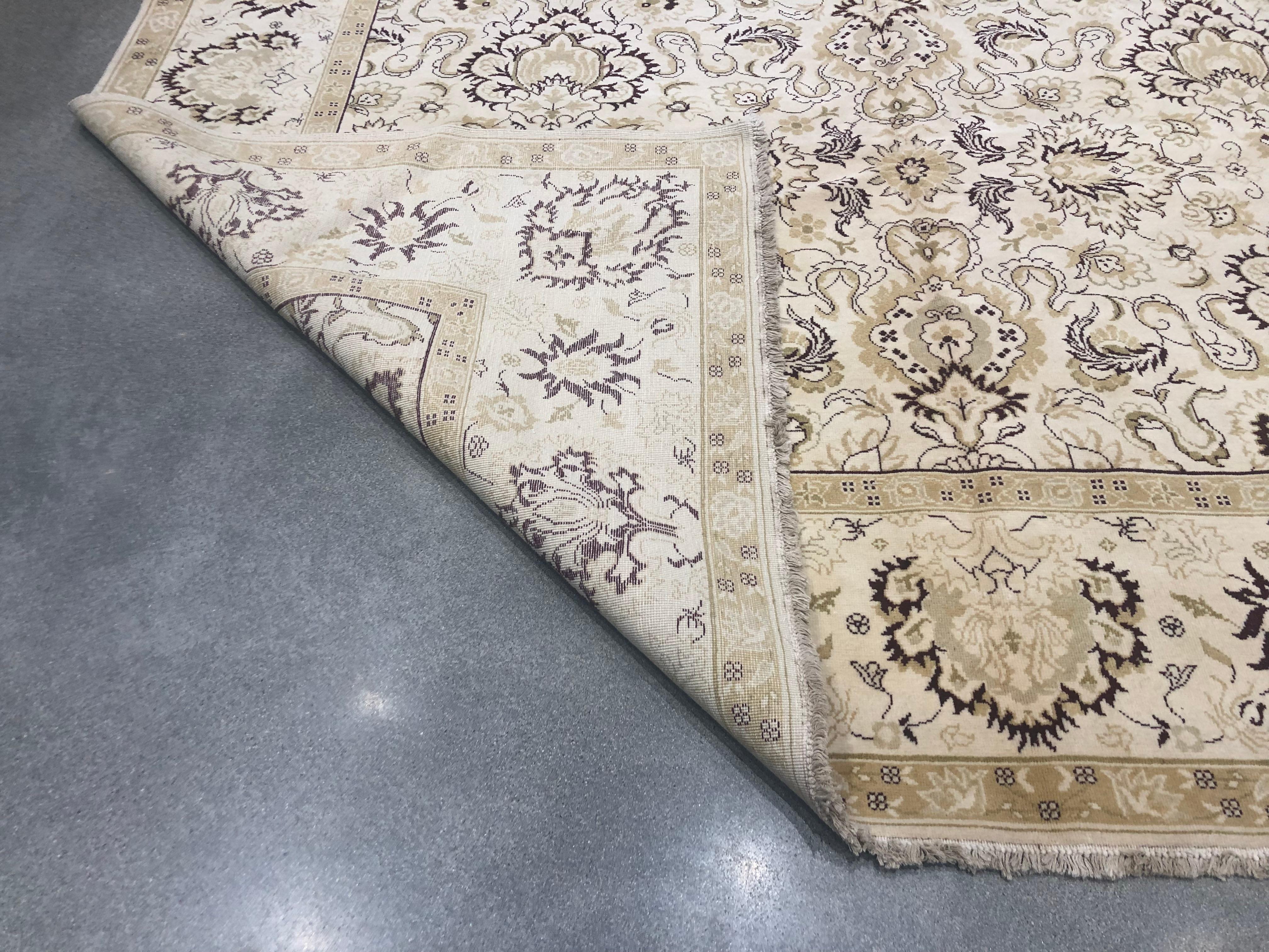 European Yellow and Gold Floral Rug For Sale