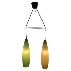 Yellow and green double Murano Glass pendant light