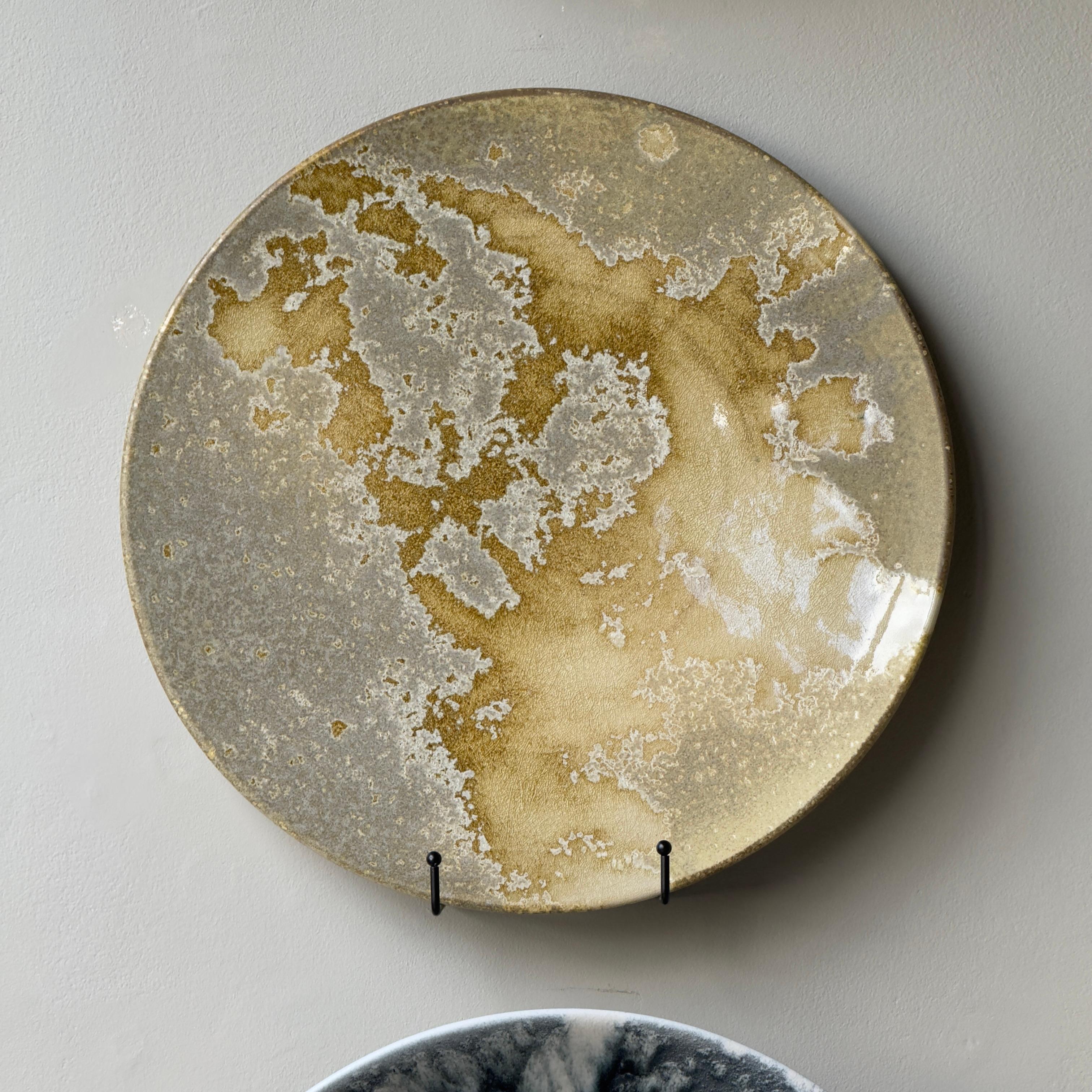 Yellow and Grey Glazed Charger, K H Würtz, Denmark In New Condition In London, GB