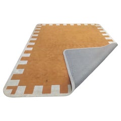 Yellow and Ivory Rectangular Wool Rug 