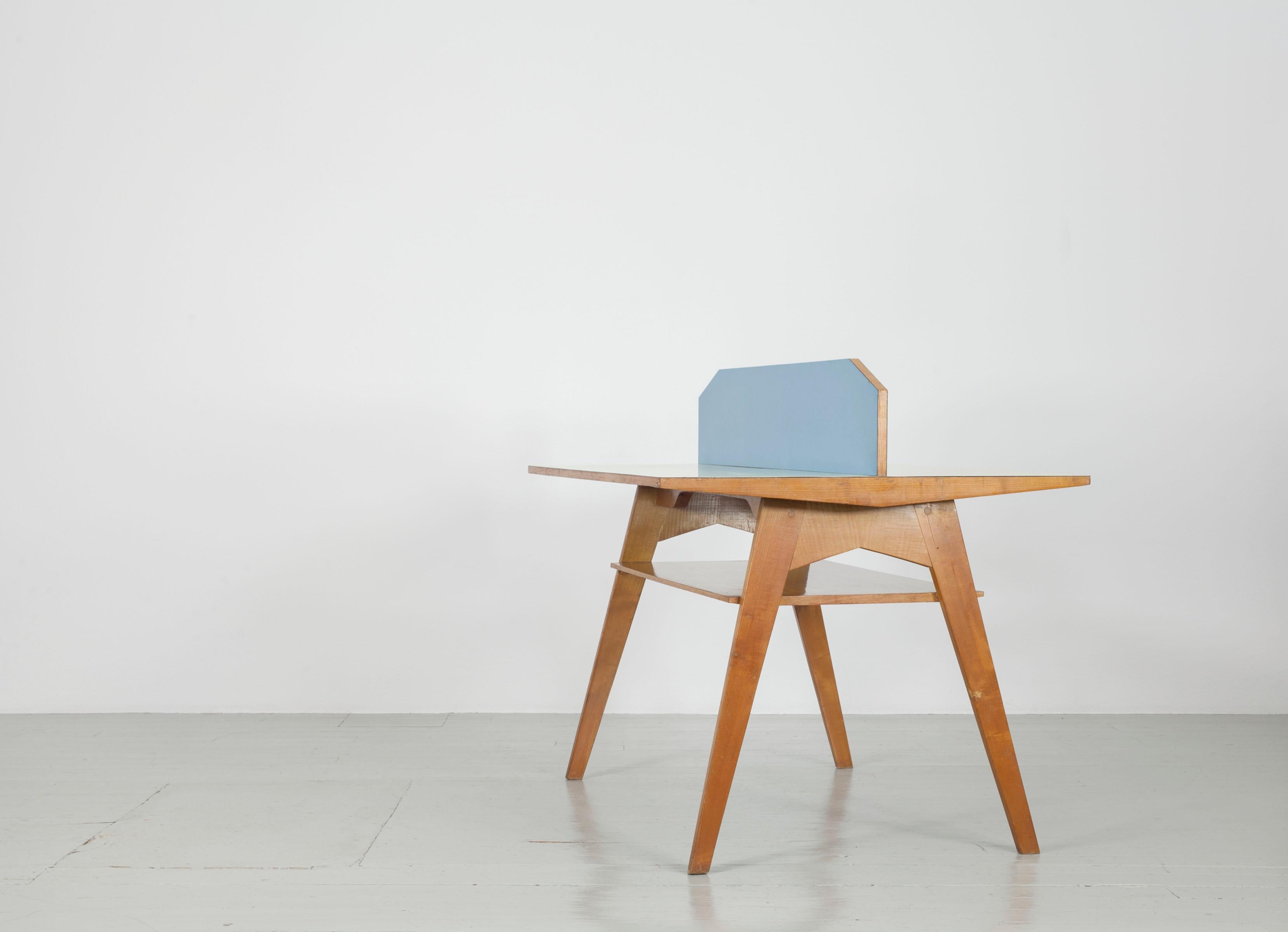 Yellow and Light Blue Italian Double Desk, 1950s In Good Condition In Wolfurt, AT