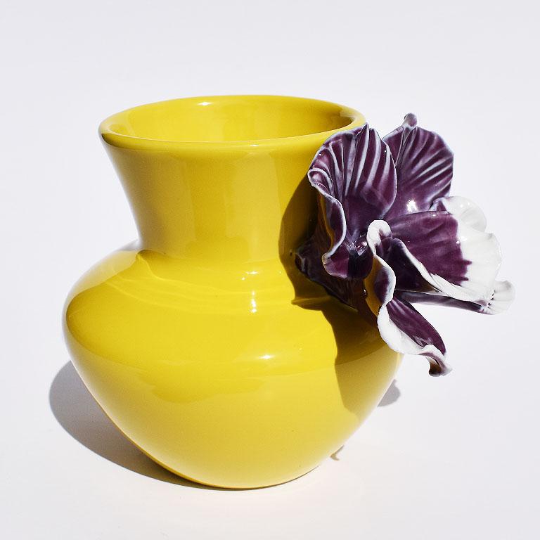 purple ceramic vase