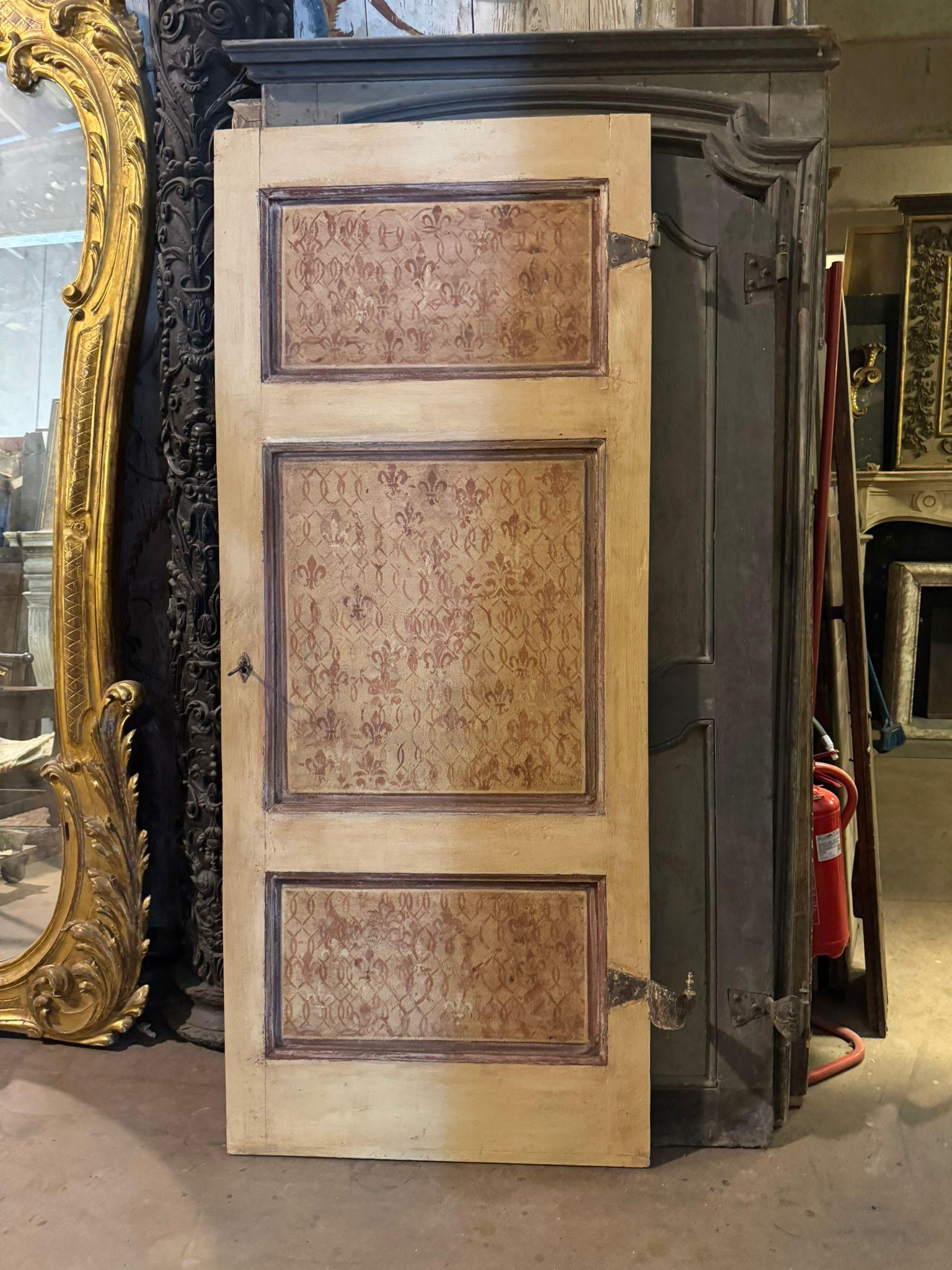 Peuplier Porte intérieure laquée jaune et rouge, Italie en vente