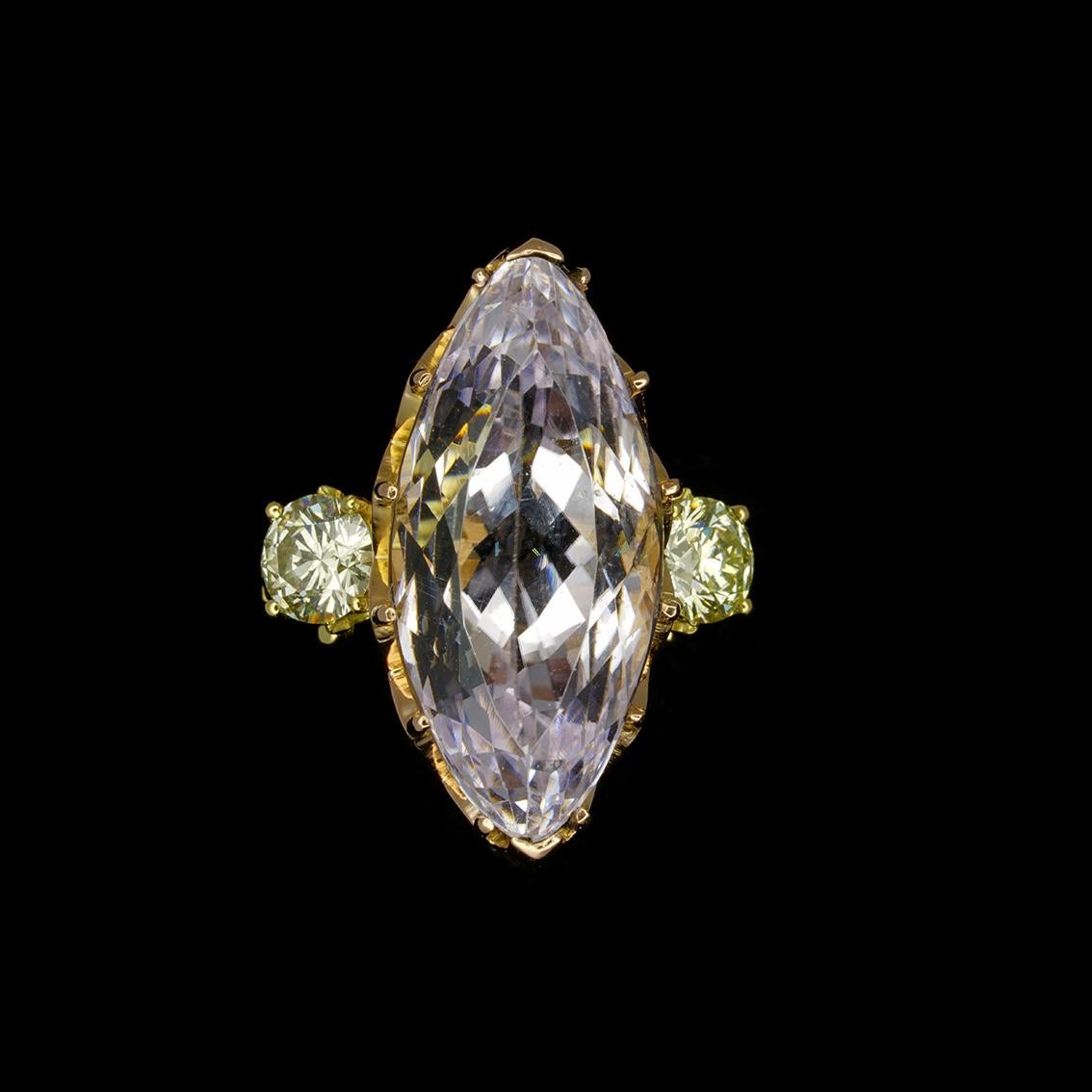 Irrevocable Obsession Ring in 18kt Yellow & Rose Gold with Morganite & Diamonds For Sale 3
