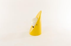 Yellow and White Ceramic Italian Space Age Table Lamp, 1960s