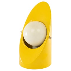 Vintage Yellow and White Ceramic Italian Space Age Table Lamp, 1960s