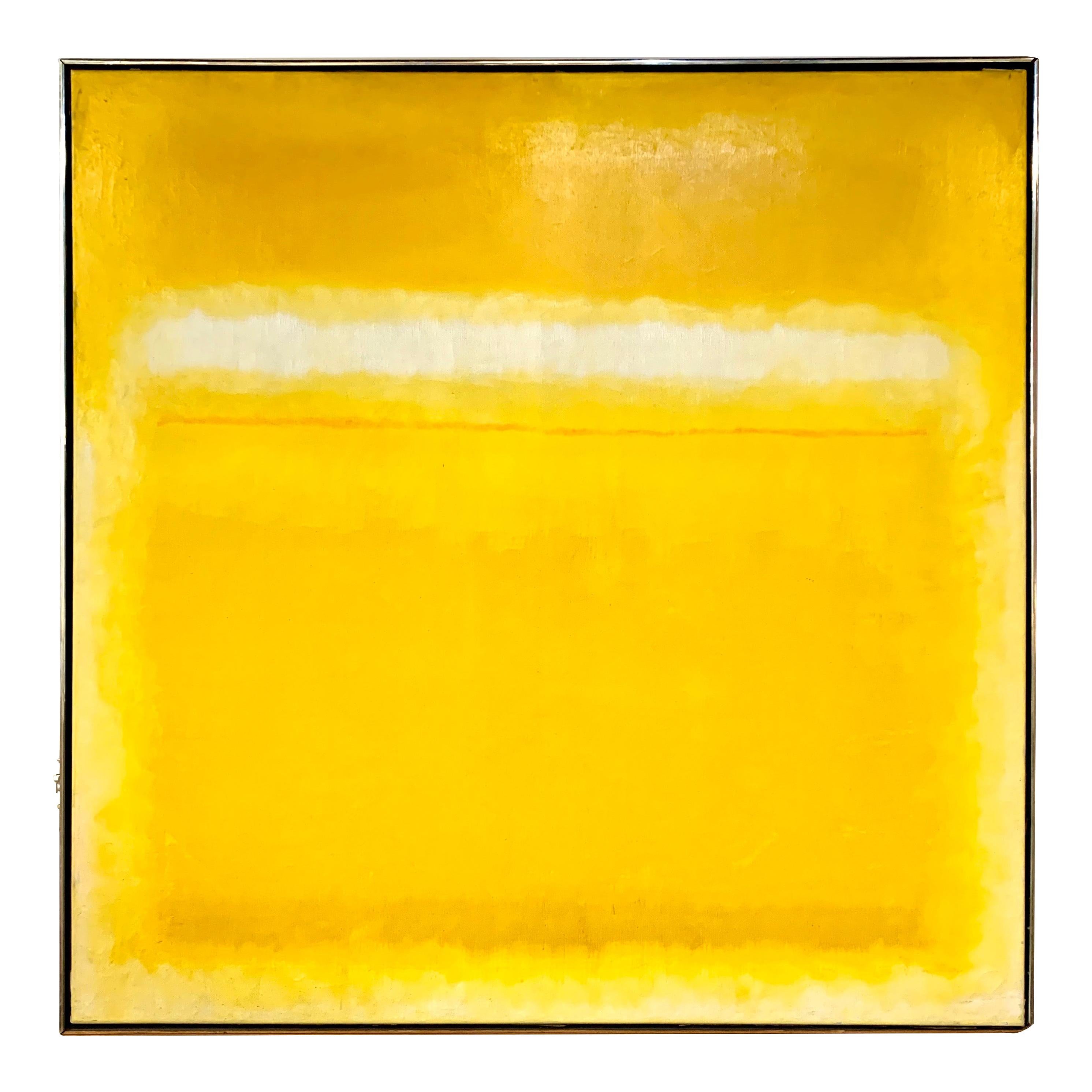 Yellow and White Color Field Abstract Painting