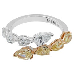 Bypass-Ring mit gelben und weißen Diamanten