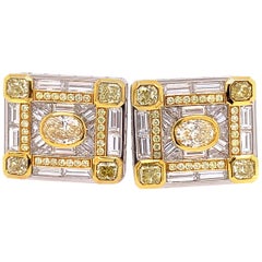 Yellow and White Diamond Cufflinks
