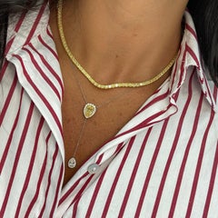 Yellow and White Diamond Double Lariat Necklace