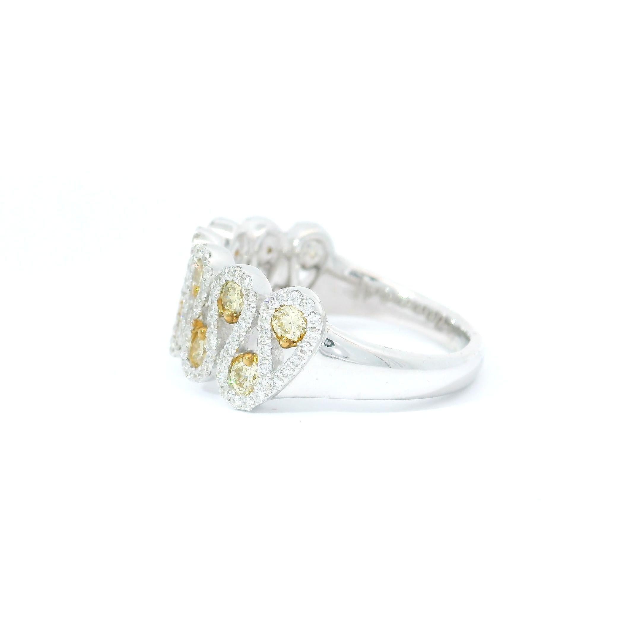 Yellow and White Diamond Eternity Ring  For Sale 5