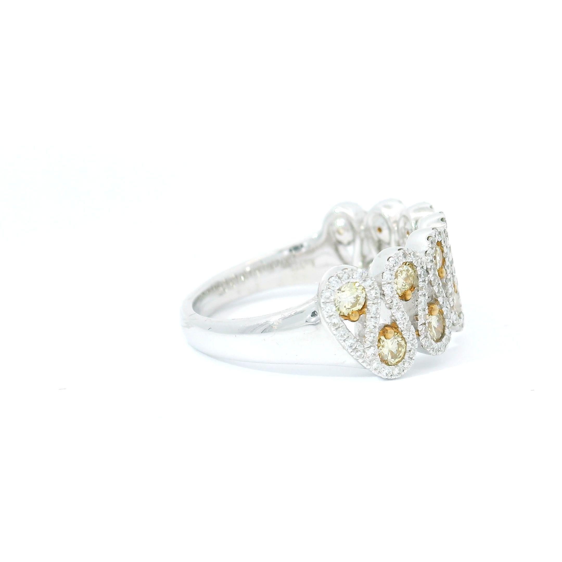 Yellow and White Diamond Eternity Ring  For Sale 6