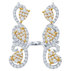 Yellow and White Diamond Ladder Fashion Ring
