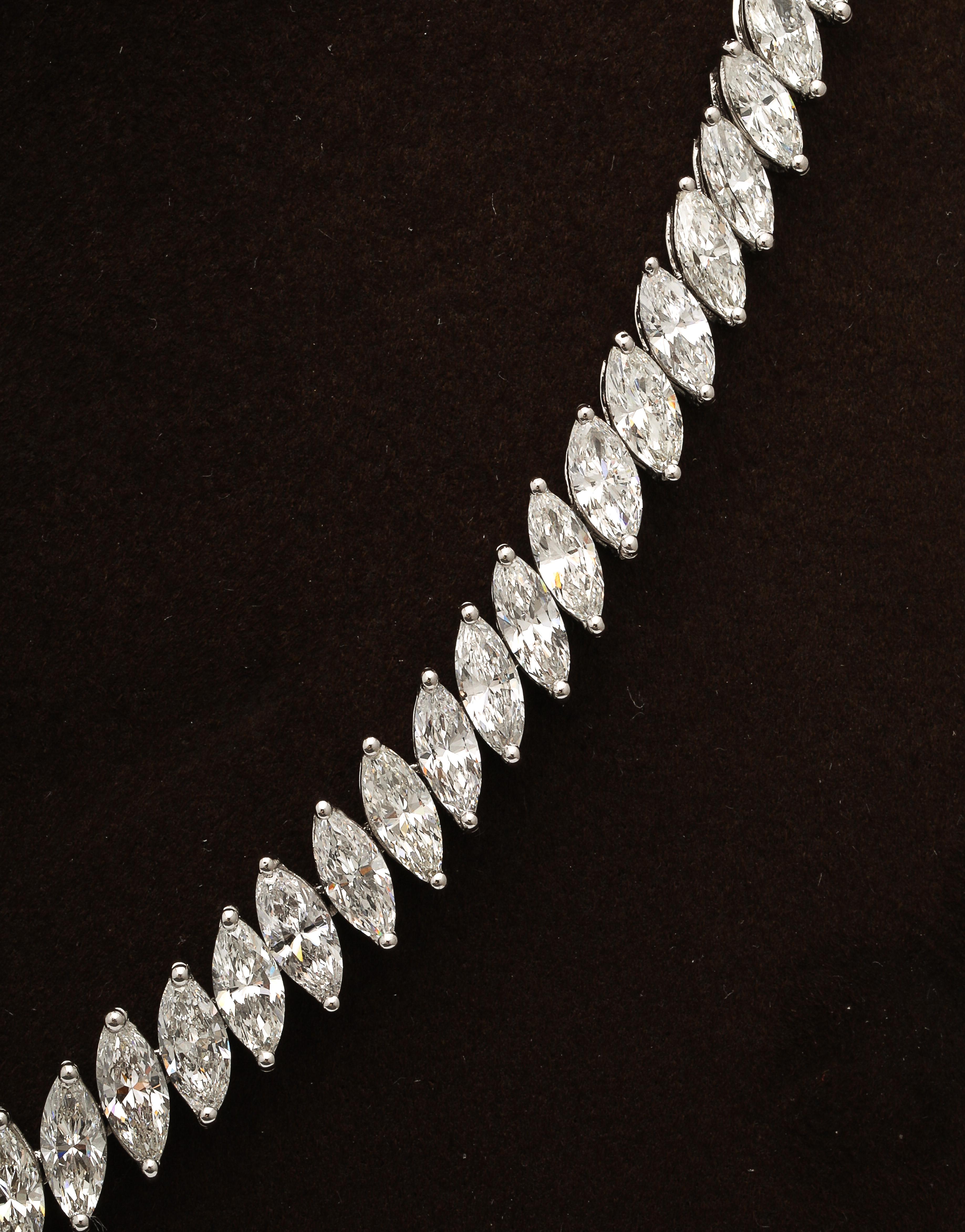 Yellow and White Diamond Marquise Necklace  For Sale 7