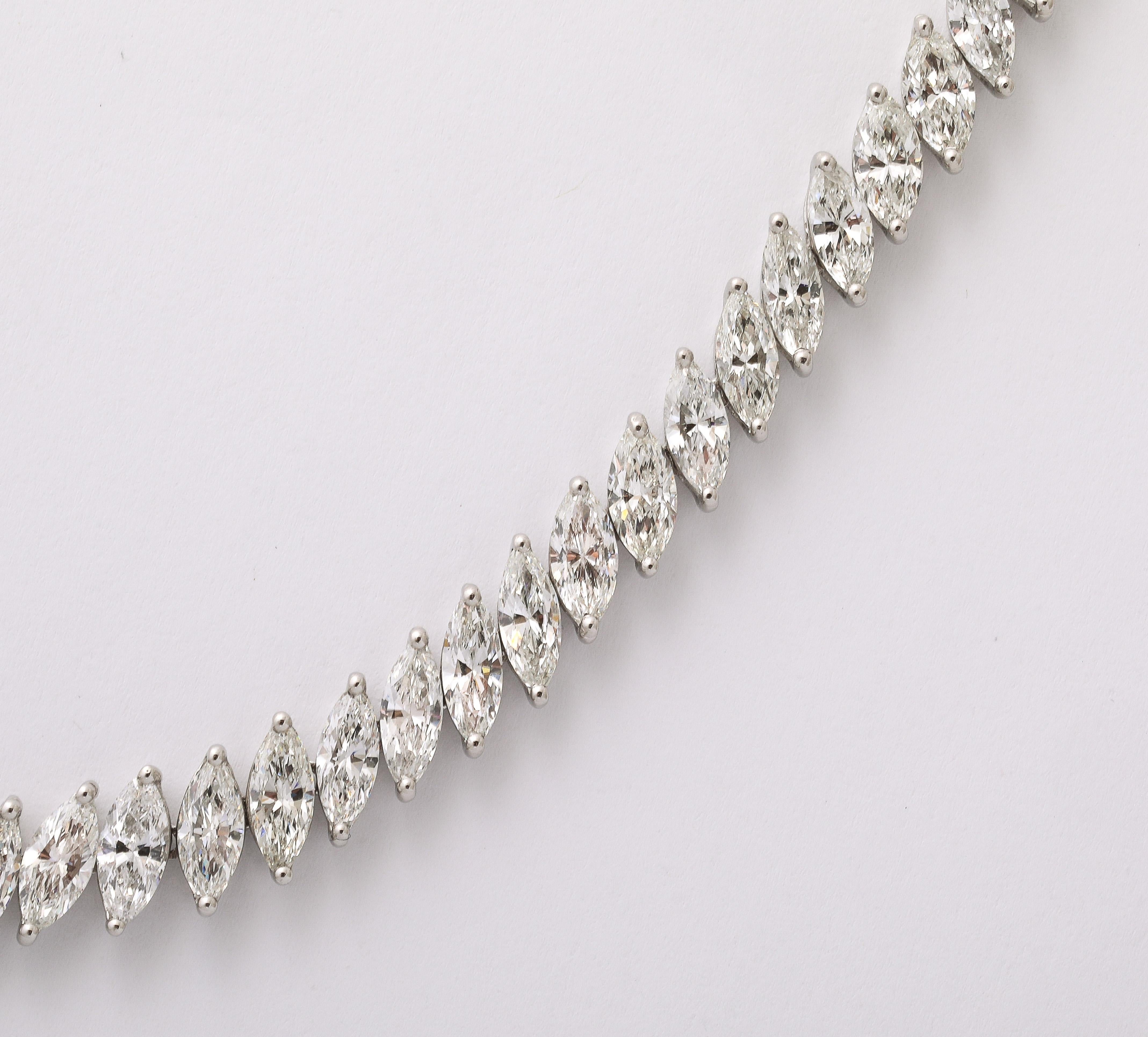 Yellow and White Diamond Marquise Necklace  For Sale 2