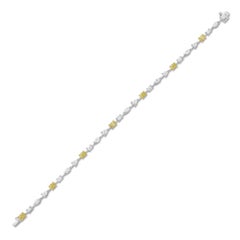 Yellow and White Diamond Mixed Shape Bracelet - Rare Colors