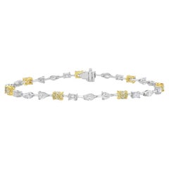 Pulsera de Diamantes Amarillos y Blancos de Forma Mixta