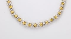 Yellow and White Diamond Necklace