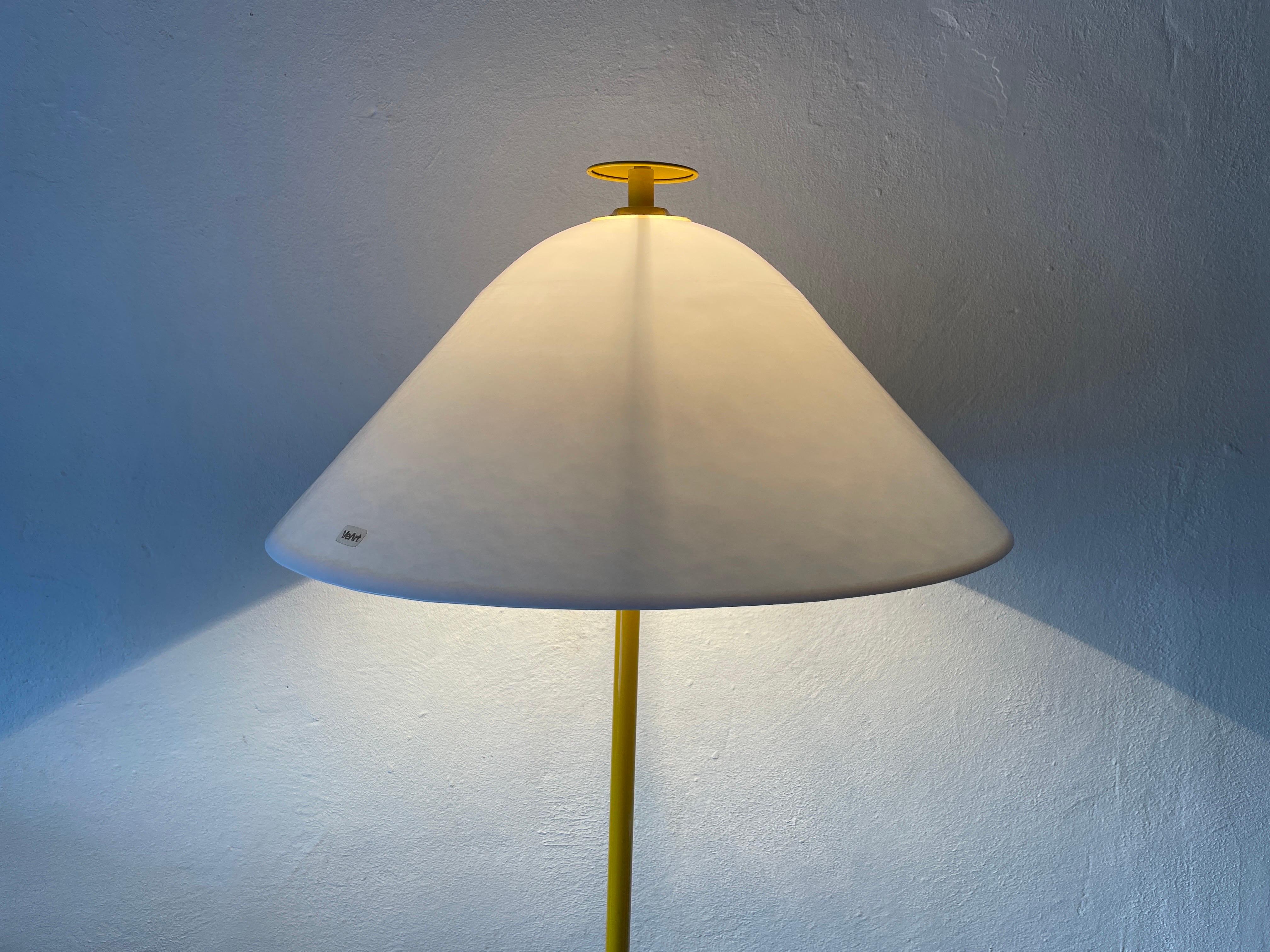 Yellow and White Glass Shade Floor Lamp by VeArt, 1970s, Italy For Sale 6