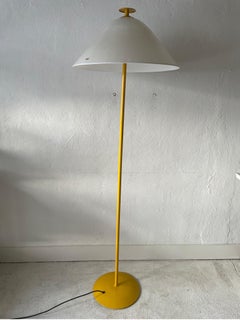 Yellow and White Glass Shade Floor Lamp by VeArt, 1970s, Italy