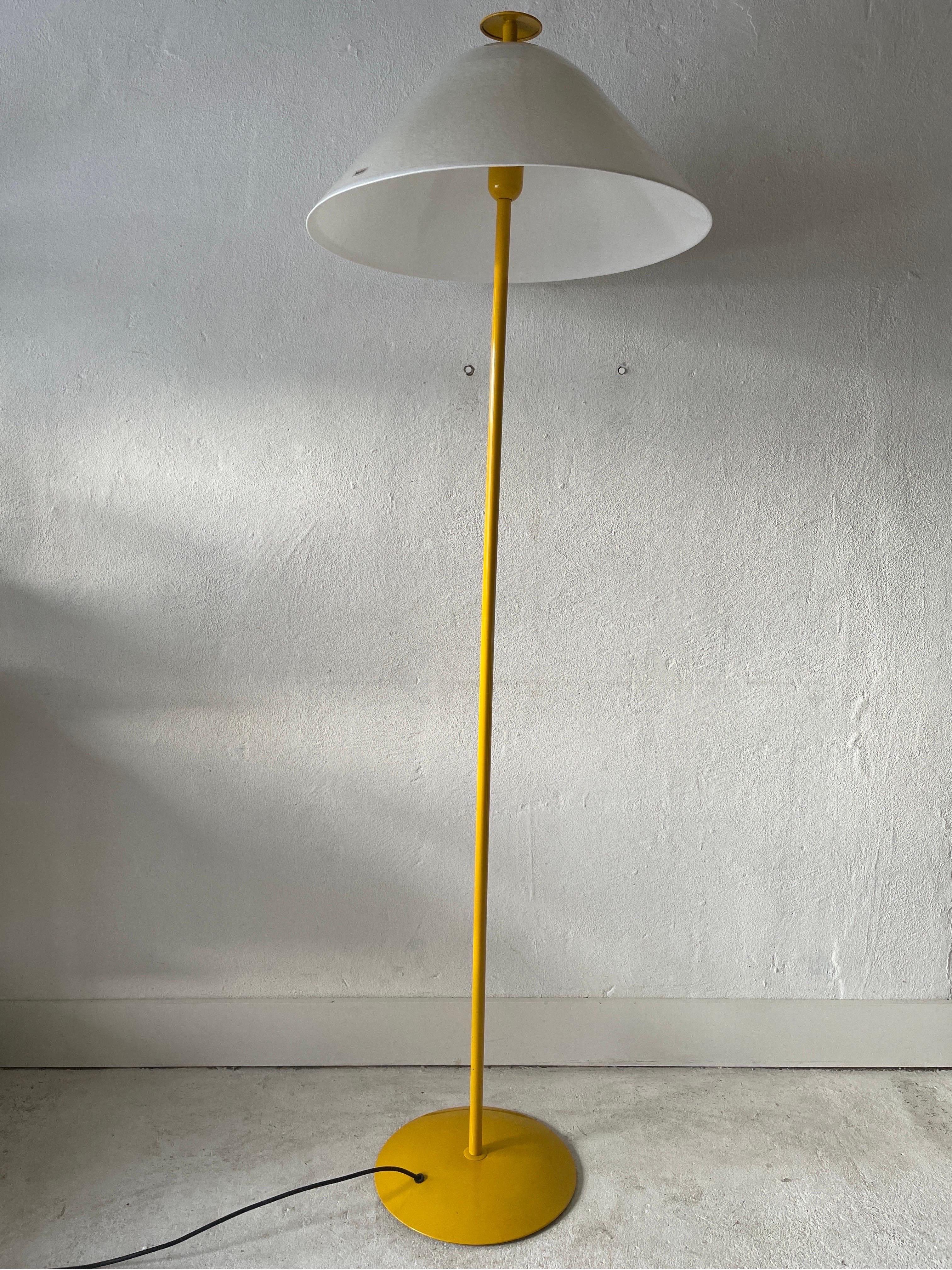 Space Age Yellow and White Glass Shade Floor Lamp by VeArt, 1970s, Italy For Sale