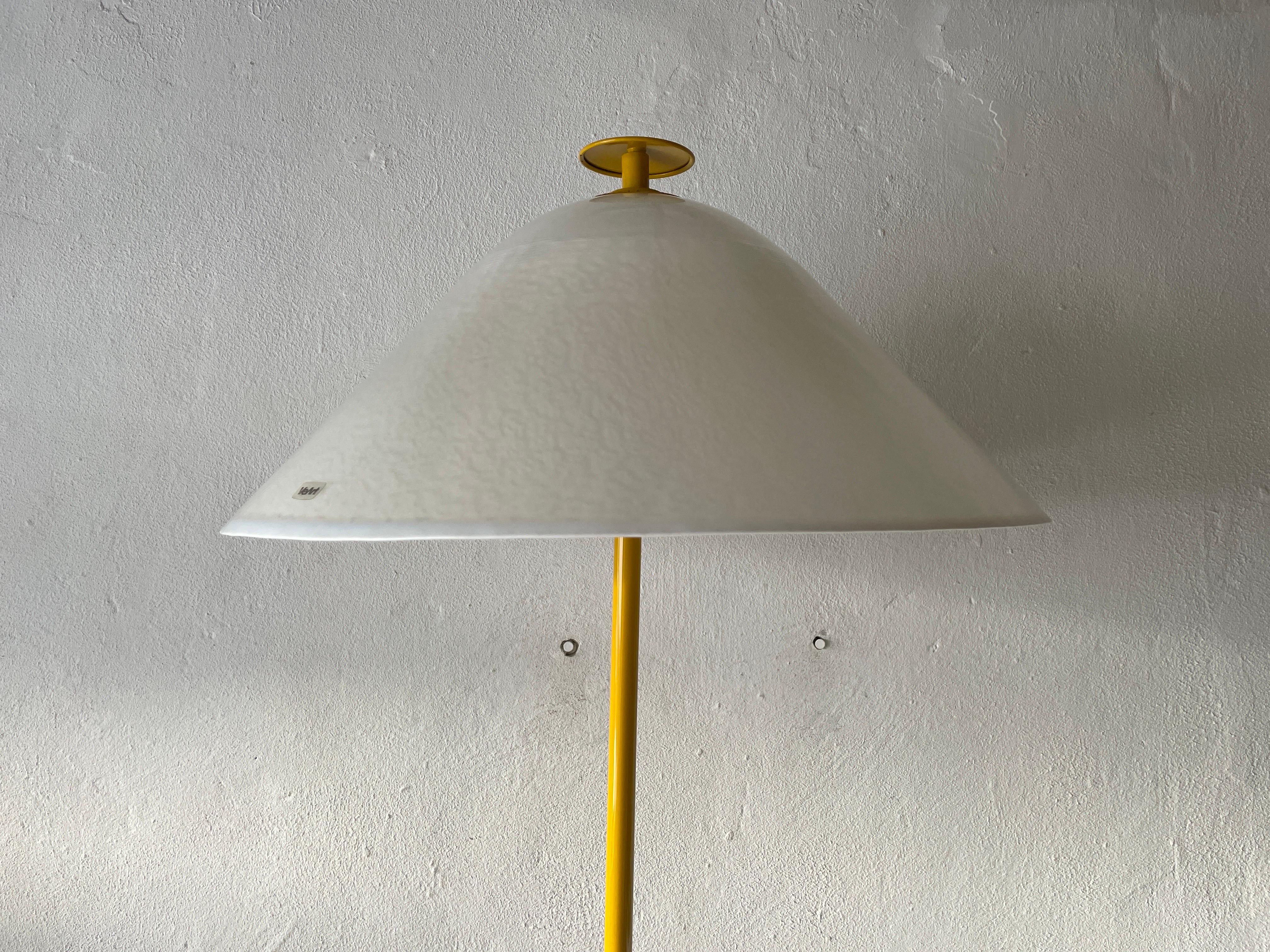 Italian Yellow and White Glass Shade Floor Lamp by VeArt, 1970s, Italy For Sale