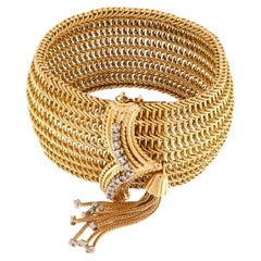 Yellow and white gold bracelet with 0.60 ct brilliant cut diamonds