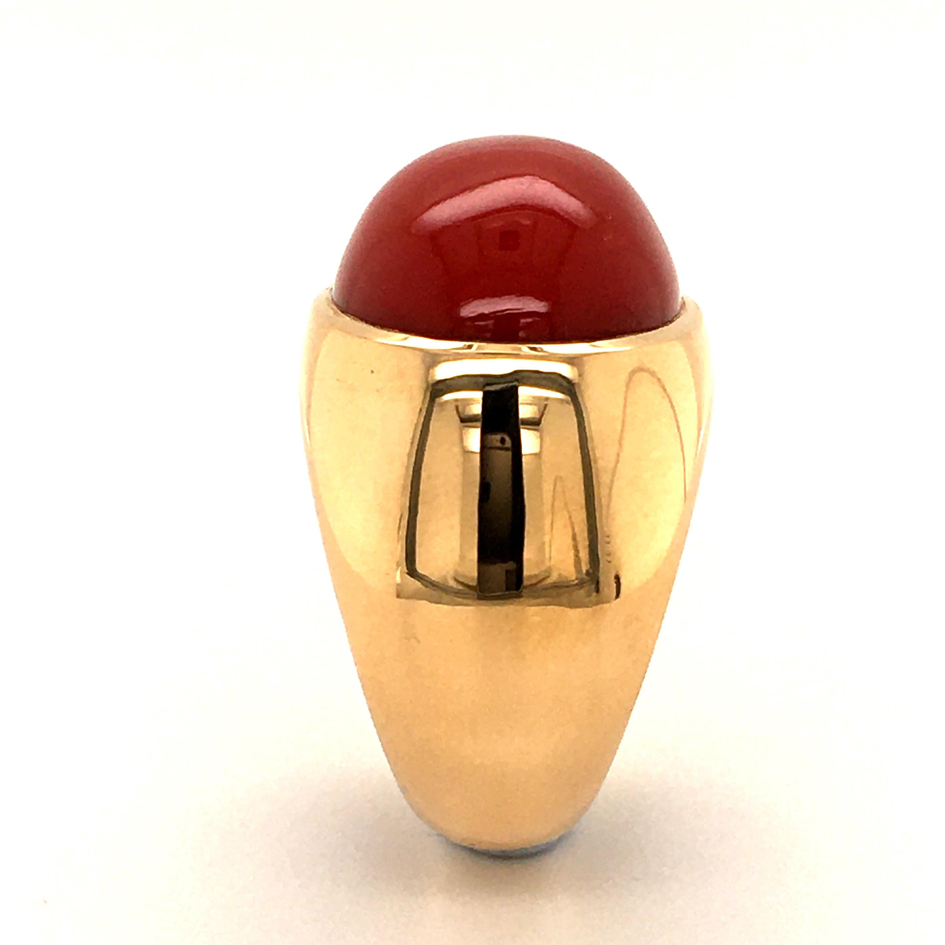 Yellow and White Gold Coral Ring by Peclard 1